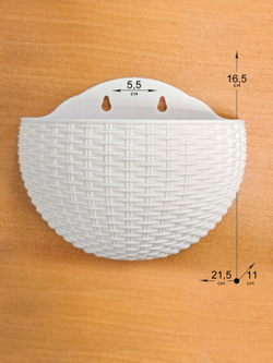 Искусственные цветы Акация лиловая в настенном белом кашпо