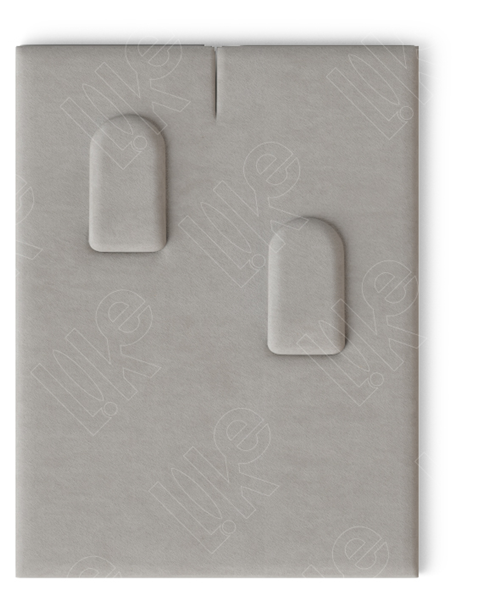 Вкладыш 08/наклонный/для 2 колец/2 вертикальных язычка/прорезь для нитки