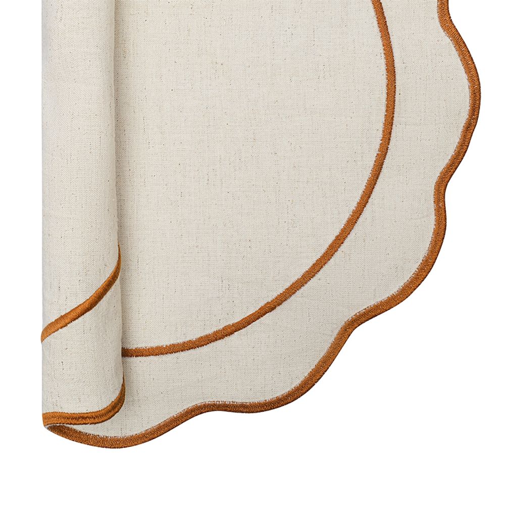 Салфетка под приборы Anemone из коллекции Trendy Ruffles, Ø38 см, карри