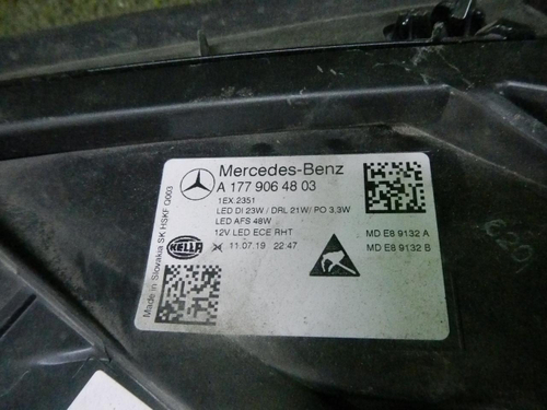 Фара правая Mercedes A W177 (2018-2022) LED
