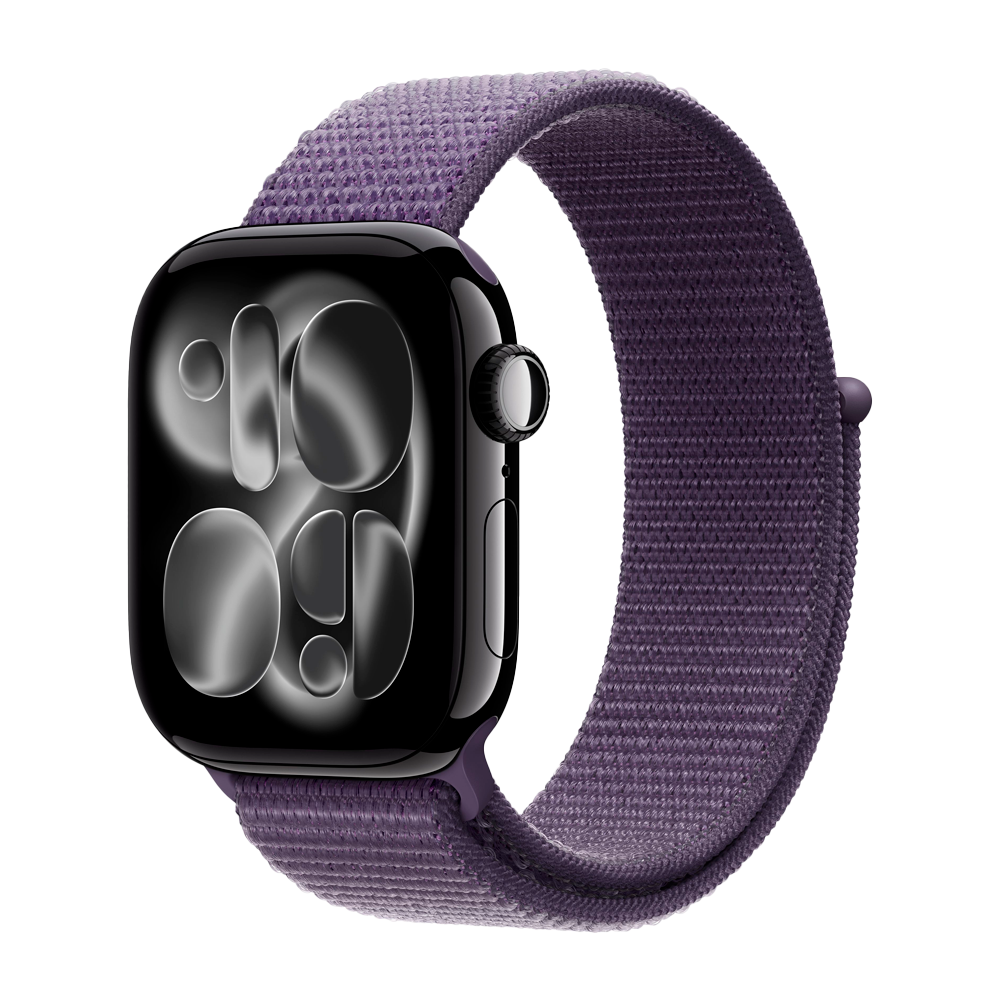 Умные часы Apple Watch Series 11 GPS, 42mm, Jet Black Aluminium Case with Purple Fog Sport Loop