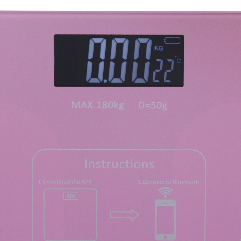 Весы напольные электронные «SMART - Style» 28*28*0,5 см, bluetooth (работает от 2хААА), Розовый
