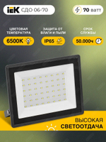 Прожектор LED СДО06-70 LED черный IP65 6500K IEK LPDO601-70-65-K02