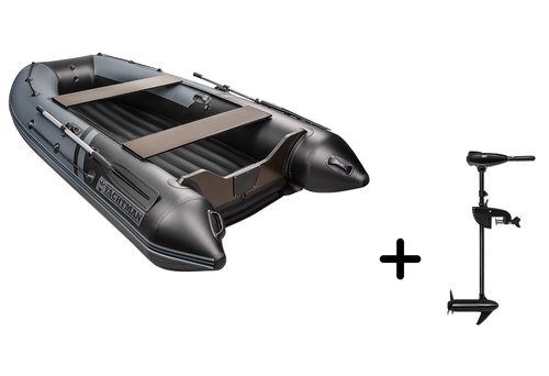YACHTMAN-320 НДНД серый-черный + BST 55 L (комплект лодка + электромотор)