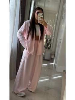 Костюм двойка брючный трикотажный в рубчик oversize
