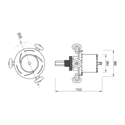 Двухуровневая коронка ATK-DRILL-R44-R65 (Arlight, IP20 Металл, 3 года) 052997