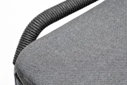 "Венето" обеденная группа на 6 персон со стульями "Милан", каркас темно-серый, роуп темно-серый