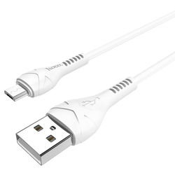 Кабель USB - микро USB HOCO X37 Cool power, 1м, 2.1A, белый