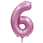 Шар фольгированный Цифра 6 102 см (Розовый)