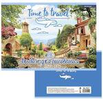 Альбом для рисования А4 24л., Alingar, на скрепке, мелованный картон (стандарт), 100 г/м2, "Time to travel"