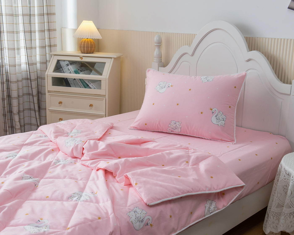 Детское постельное белье 1.5 спальное Sofi De MarkO Лебедушка персиковое