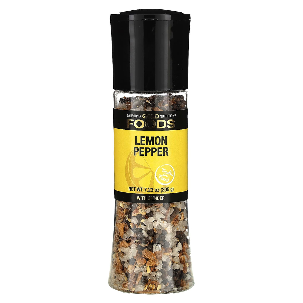 California Gold Nutrition, Foods, перец с лимоном в мельнице, 205 г (7,23 унции)