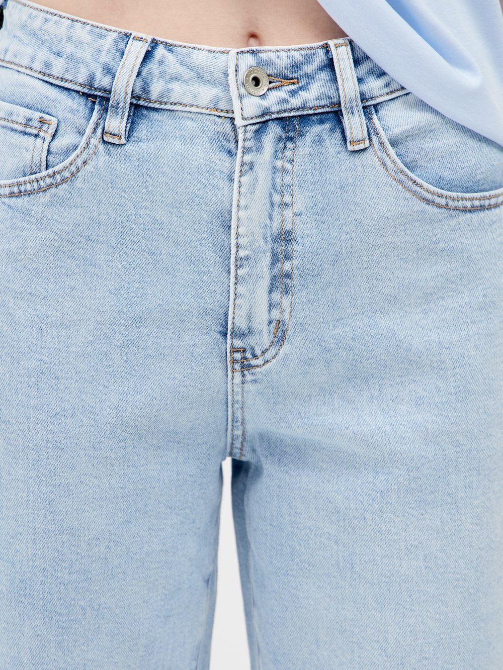 Женские джинсы mom fit с высокой посадкой-MP106B-1