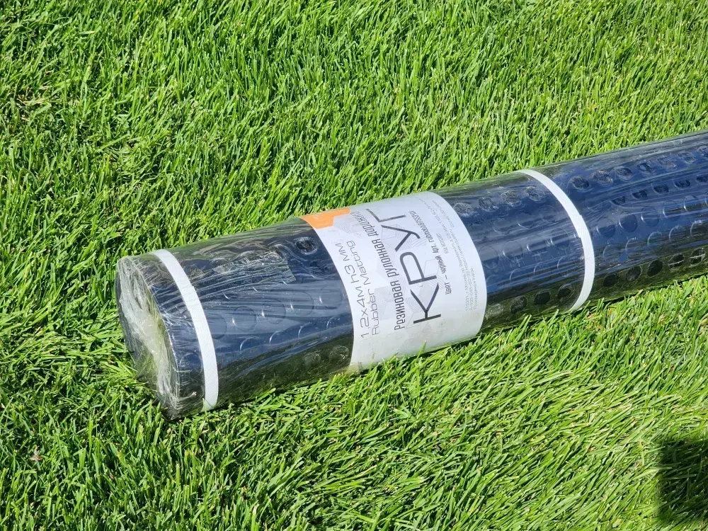 Резиновая рулонная дорожка Rubber Matting 1,2x4 м h3 мм "Круг" ("Монетка") (черная)