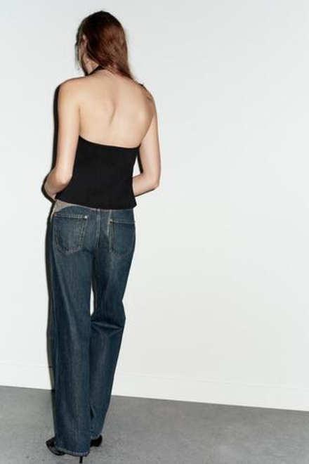 ZARA ЖИЛЕТ ХАЛТЕР SMOKING, ЧЕРНЫЙ