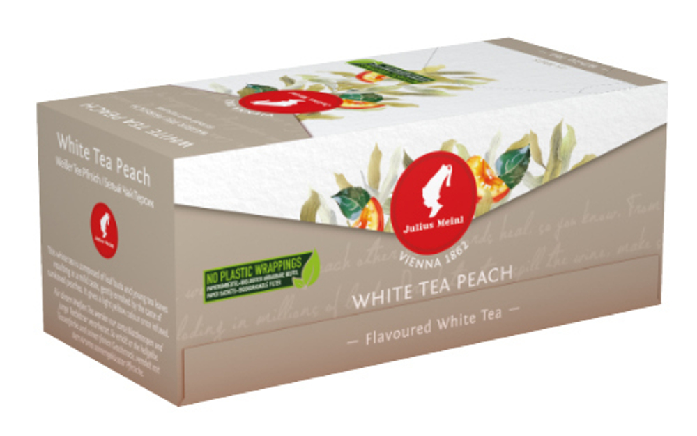 купить Чай травяной в пакетиках Julius Meinl White Tea Peach, 25 пак/уп (Юлиус Майнл)