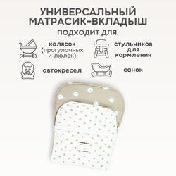 Матрас в коляску двухсторонний детский из муслина