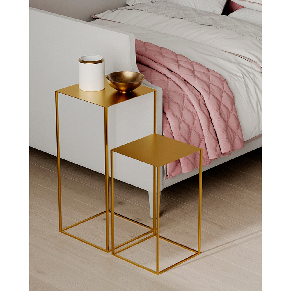 Набор из 2-х столиков mayen gold, золотистые