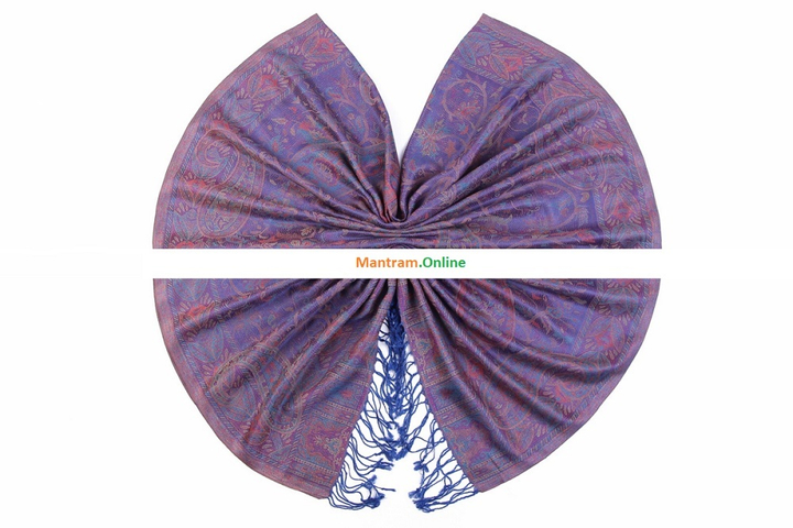 Палантин материал Вискозное волокно 100%(Modal) узор ветки гроздь винограда цвет хамелеон розовый фиолетовый синий 180x70 см