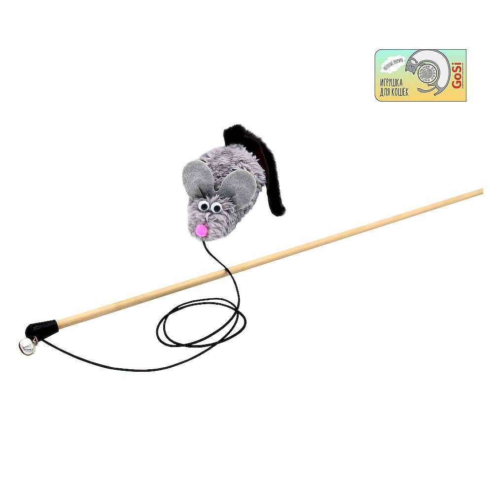 Махалка Дразнилка Мышь-Полевка с ушами Серая с хвостом из нат.норки этикетка флажок sh-07354