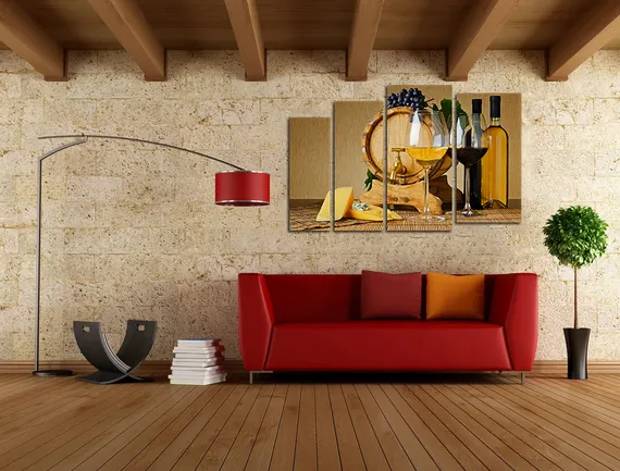 Модульная картина "Бочка с вином"