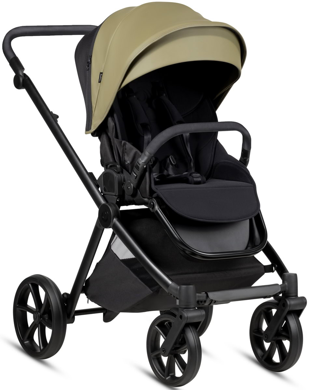 Детская коляска Tutis Mio 3 Plus Leather New 3 в 1 с автокреслом Elo Lux EduSky Black 1622025 Olive