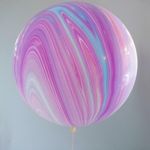 Q Шар 30"/76 см, супер агат темно розовый (БГ-100)