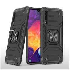 Противоударный чехол Strong Armour Case с кольцом для Samsung Galaxy A50 / A50s / A30s (Черный)