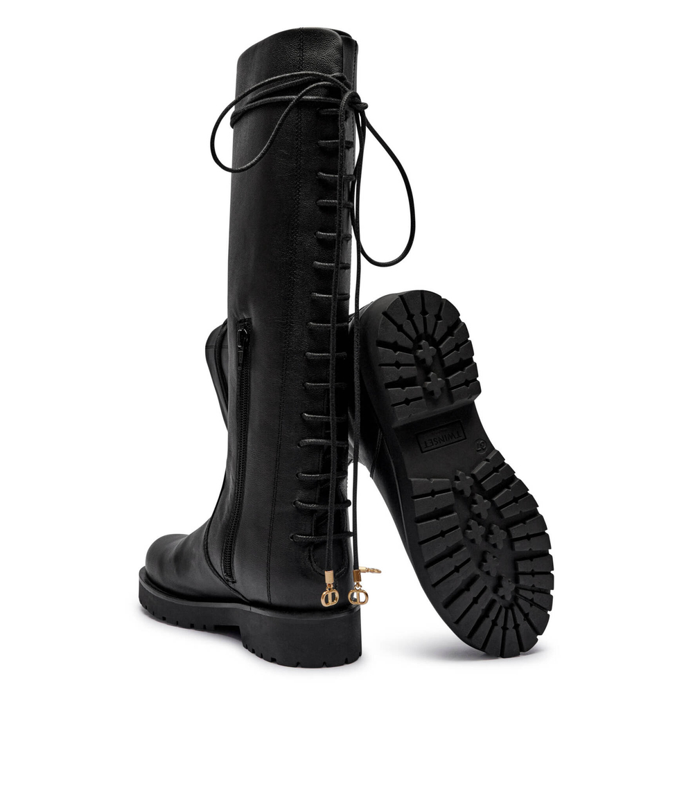 Кожаные сапоги-казаки TWINSET - черный(242TGT164)