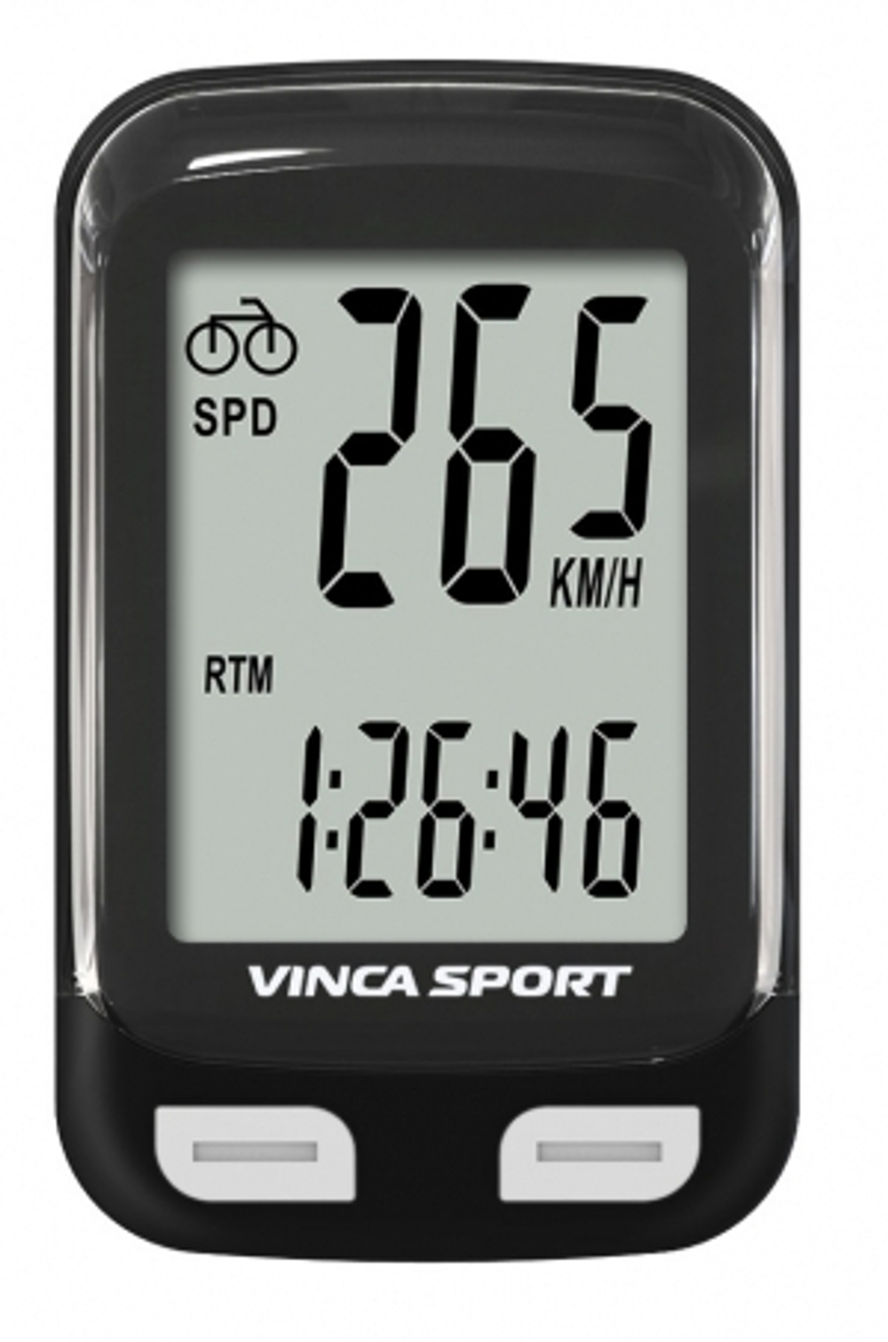 Компьютер проводной, 12 функций, черный с белым, инд.уп. Vinca Sport black V-3500 black/white