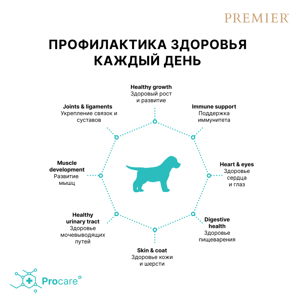 Premier Dog Puppy Turkey Сухой корм для щенков всех пород с  индейкой, 1 кг