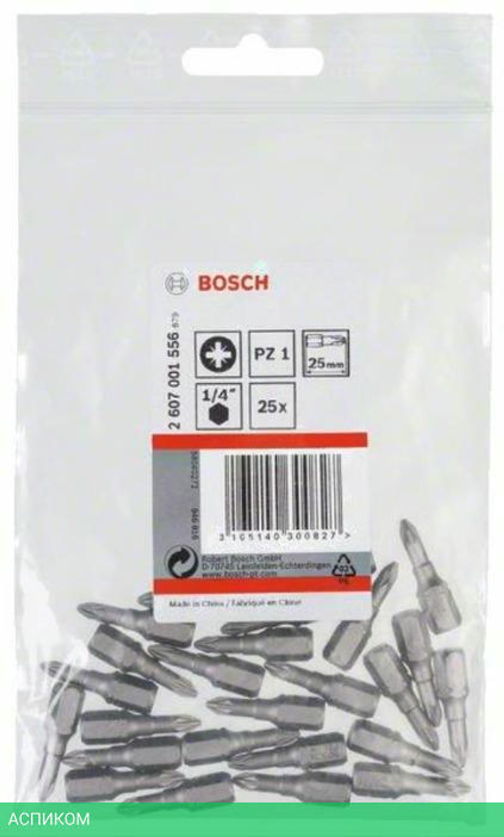 Бита Bosch Extra Hart 25мм PZ1 (-25-) 2.607.001.556