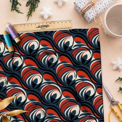 Ткань премиум атлас экзотический орнамент