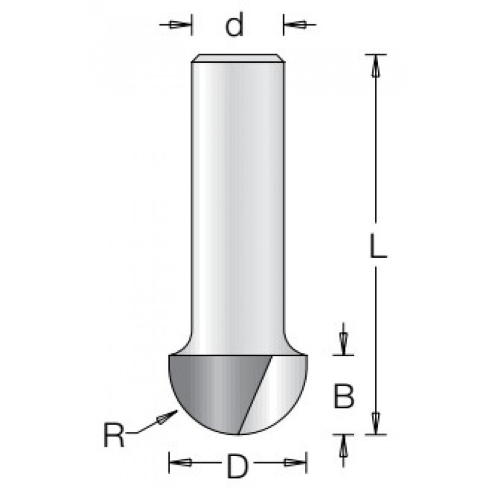 Фреза WPW RB10005 галтель R4,8 D9,5 B6 хвостовик 8_S,RB10005