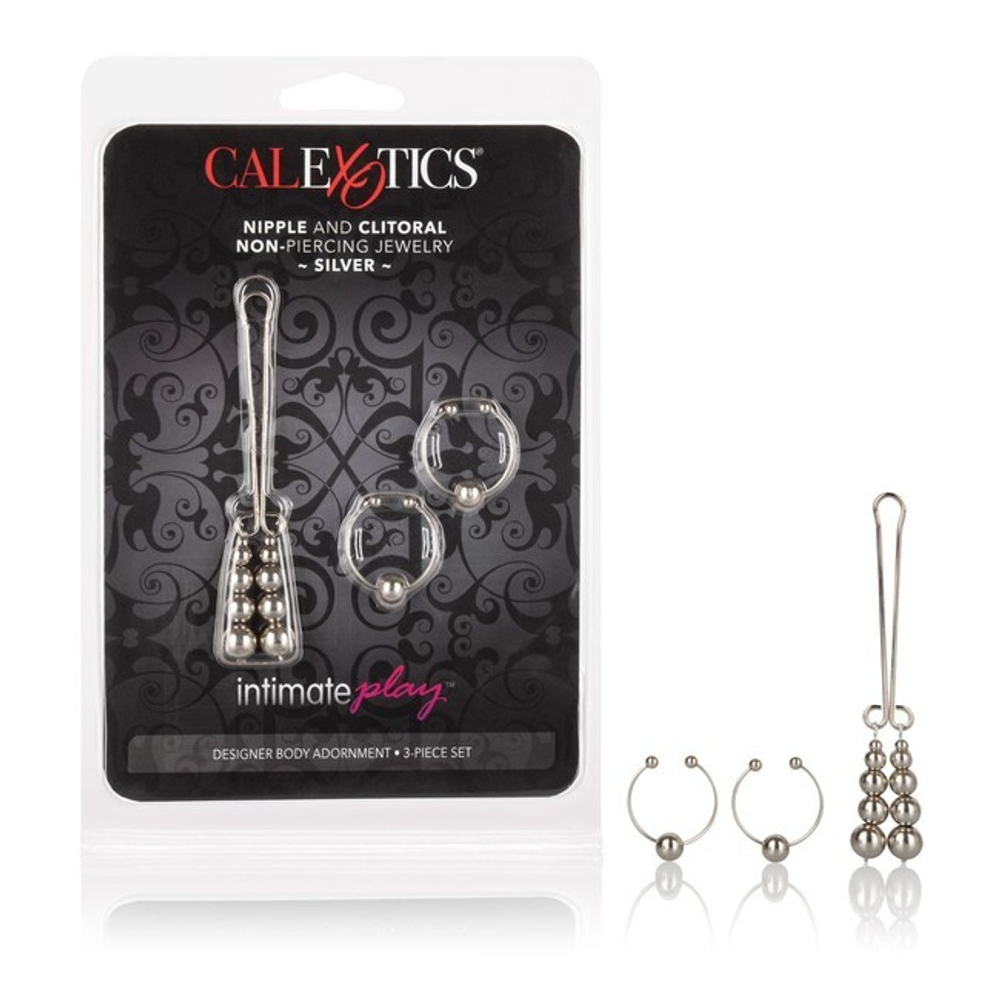 Зажимы на соски и зажим для клитора Nipple and Clitoral Non-Piercing Body Jewelry (Цвет: Серебристый)