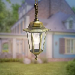 Садово-парковый светильник ЭРА НСУ 06-60-001 бронза 6 гранный подвесной IP44 Е27 max60Вт | Садово-парковые светильники