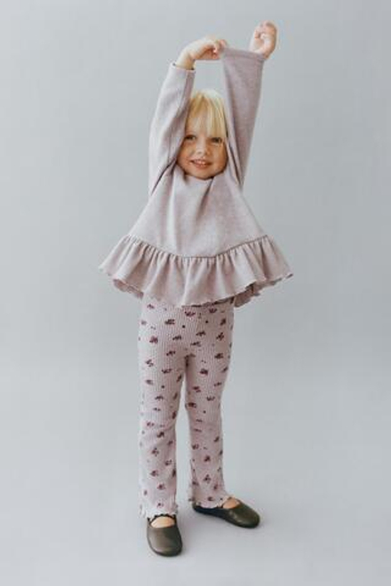 ZARA КОМПЛЕКТ ИЗ ФУТБОЛКИ И ЛЕГГИНСОВ SOFT TOUCH С ПРИНТОМ, РОЗОВАТЫЙ