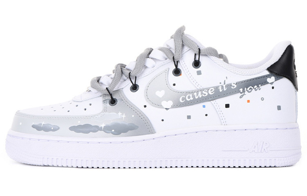 [Customized sneakers] Nike Air Force 1 Low'07 Air Force One deconstructed Marshmallow Cloud graffiti gradient New Year wrapping warm low-top sneakers men's off-white