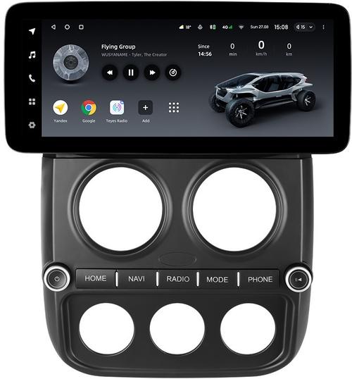 Магнитола для Jeep Compass 2011-2015 - Teyes LUX ONE ROUND монитор 12.3" 2K QLED на Android 10, Быстрая, CarPlay, 4G SIM-слот