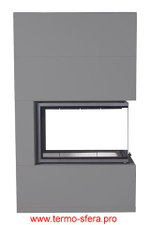 Камин РОДОС 900 ГРАФИТ, шамот белый