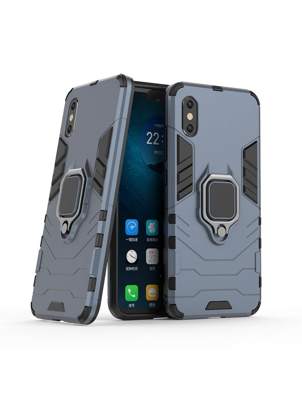 Противоударный чехол с кольцом Panther Case для Mi 8 БЕЗ ОТПЕЧАТКА ПАЛЬЦА