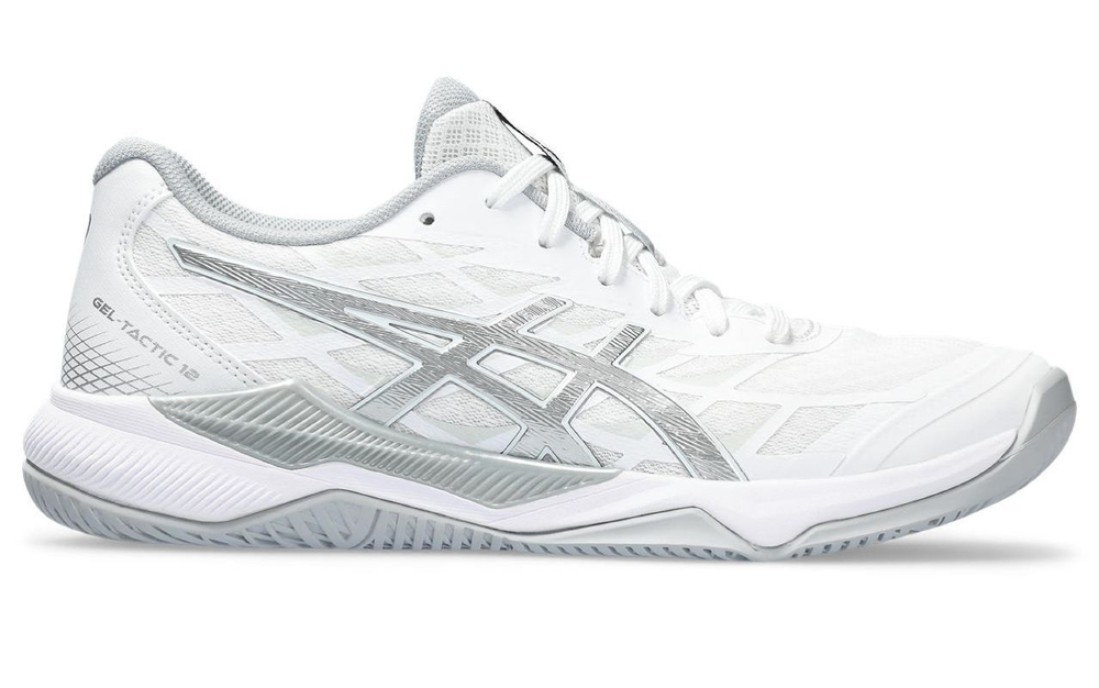 Женские кроссовки для бадминтона/сквоша Asics Gel-Tactic 12 - white/pure silver