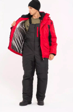 Зимний мужской костюм-поплавок ONERUS "Фишер -45" (Таслан) Красный/Черный