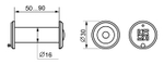Глазок дверной, оптика пластик DV 3/90-50/Z (VIEWER 3 DVZ) CP хром
