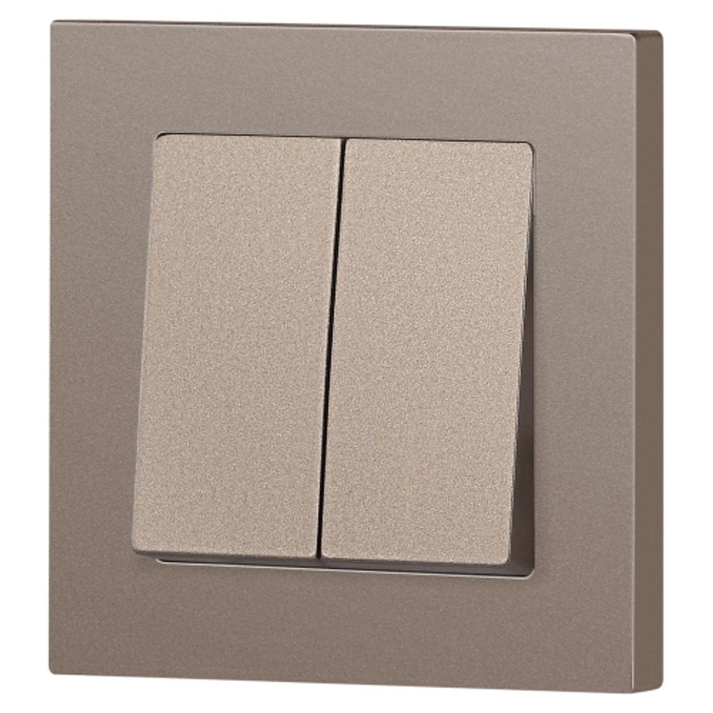 Переключатель Intro Accent 6-107-08 двойной, 10А-250В, IP20, СУ, AL/CU, бронза | Intro