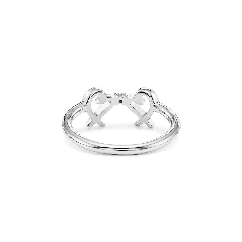 Кольцо из серебра с бриллиантом, Tiffany 💠 Любящие сердца. В наличии