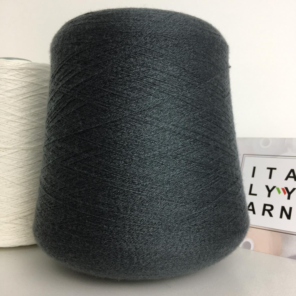 FLEX - Loro Piana; 95% кашемир, 5% эластан; 2600м/100гр; col. 18945 (Ardesia PR.2), цвет: "серая сталь"; Только мал. бобинки: 174гр.