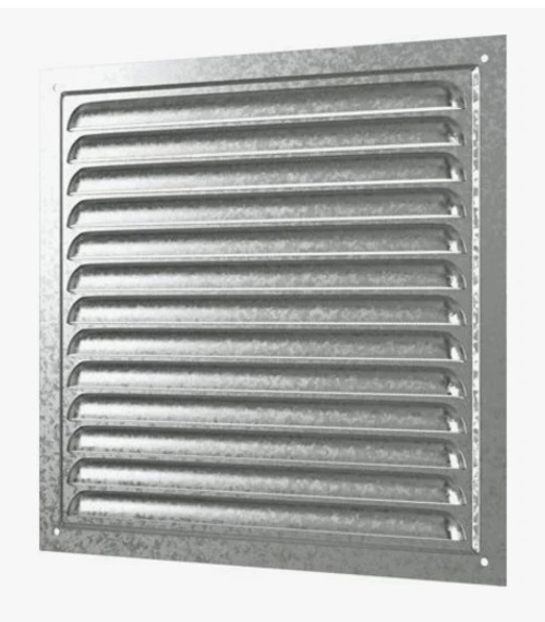 Решетка вент.вытяжная стальная с оцинков.покрытием 250х250, ЭРА 2525МЦ/2525МС