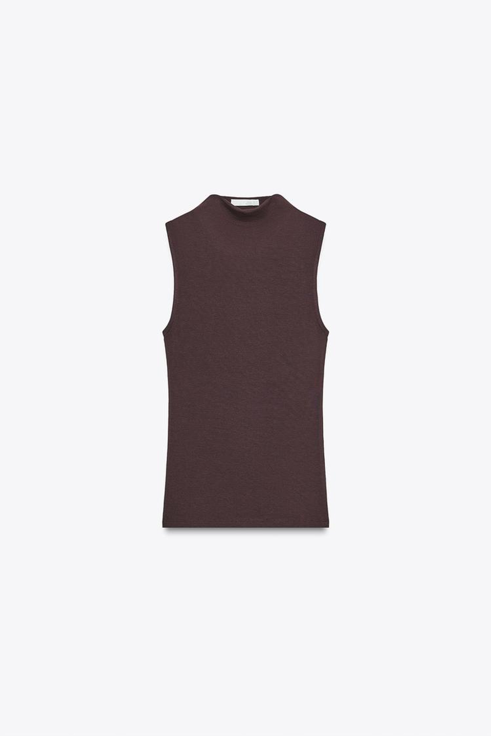 ZARA ТОП БЕЗ РУКАВОВ, ГРАНАТОВЫЙ