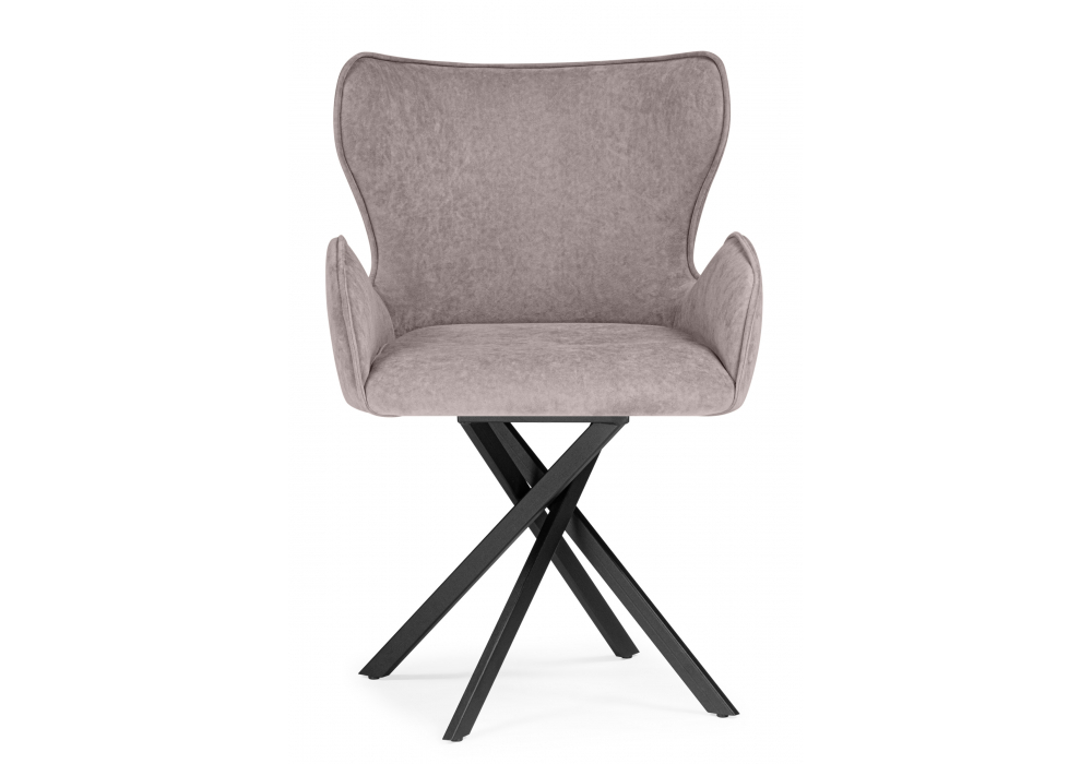 Стул на металлокаркасе Woodville Карлайл латте brendy smoke 04, черный, ножки черные